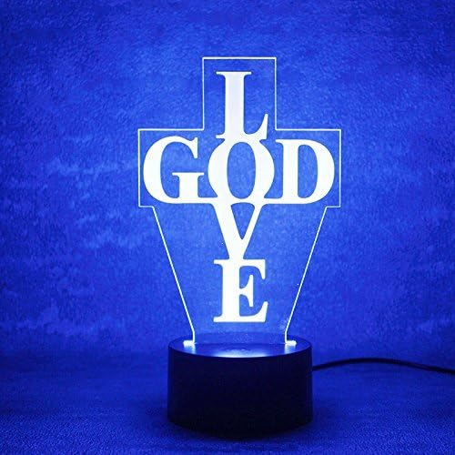 MOLLY HIESON 3D Love God Cross Исус лека нощ Тенис на Оптична Илюзия Лампи 7 Цвята Променя Цвета на Led Настолни Лампи
