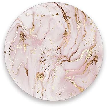 ZHONGJI Поставка за напитки Абсорбирующая Кръгла Течна Мраморна Рисувани от Розово Злато Керамичен Камък
