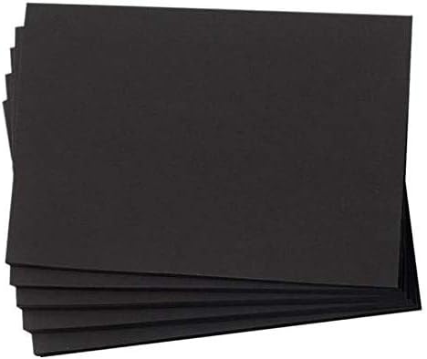 Плътна хартия от картон черен цвят Hamilco - Празни покани и поздравителни на шкафа за бележки - Плоски 4,5 х 6,25 A6, голям