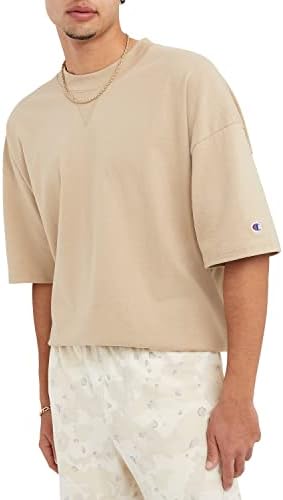 Мъжки t-shirt Champion, Тениска свободно намаляване за мъже, Памучен тениска средното тегло памук