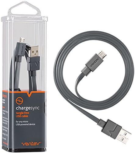 Кабел Ventev Chargesync Micro USB | Удобна за зареждане от всеки стандартен USB порт за пренос на данни на всяко PC или MAC,