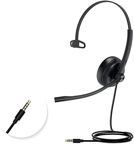 USB Слушалки Yealink UH34 с Микрофон за преносими КОМПЮТРИ, Слушалки 3,5 мм с Шумопотискане и с регулатор