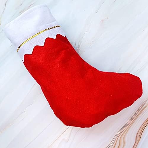 Чорапи за Тепане от камината, COOH, Чорапи за коледа 15-инчов подаръци, Висящи Сувенири Направи си сам Коледни Вечерни Червени
