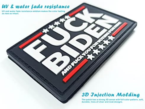 Нашивка с флага JBCD Fk Biden, тактическа нашивка FJB - нашивка с цип кука и примка от PVC (2 опаковки)