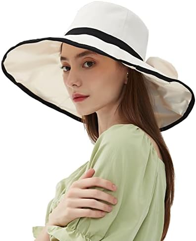 Слънчеви шапки IFSUN за жени, Сгъваема широка периферия Солнцезащитная Шапка-Кофа с UPF 50 +, СЪС защита от