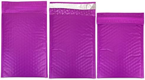 Beauticom® Purple (10 броя) 000, Самозаклеивающиеся Найлонови Пузырьковые пощенски Пликове размер 4 x 8 инча, Екологично