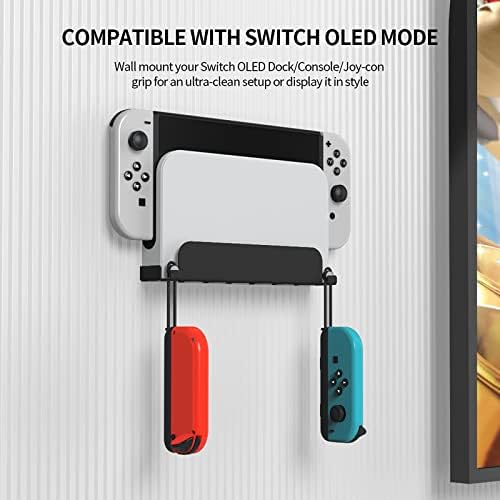 Монтиране на стена Elecguru за Nintendo Здрава метална скоба за Nintendo Switch и ръкохватка Switch OLED