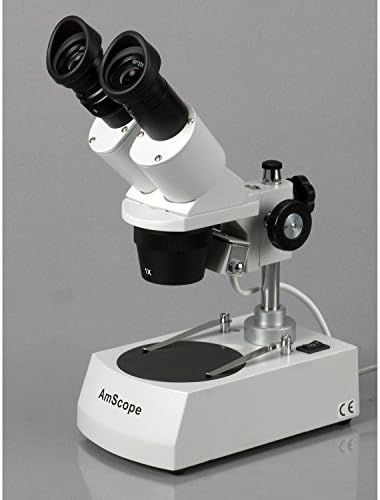 Бинокъла на Стереомикроскоп AmScope SE306R-P20, инсталиране отпред, с окулярами WF20x, 40-кратно и 80-кратно увеличение,