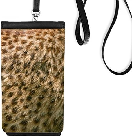 Дизайн с Леопардовым Перо в Чантата си За Телефон, Висящ Калъф за Мобилен Телефон, Черен Джоба