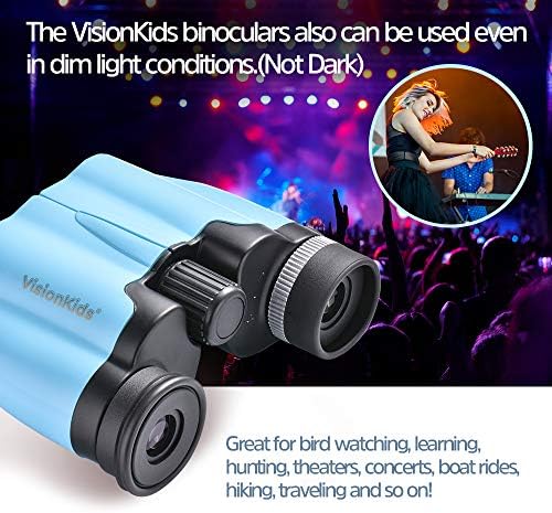 VisionKids Бинокъл 10-Кратно Мощен Телескоп Оперен Театър с Жив Концерт Лесен Централен Фокус, с Мека черупка (син)