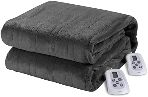 Електрическо одеяло HEYNEMO King Size с двойно управление, Одеало с подгряване при температура 89 ° F-108 ° F, 10 Нива на отопление, Одеало с автоматично изключване на 1-12 часа, си