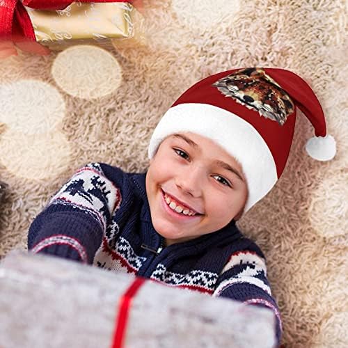 Коледна шапка с геометричен лисом, персонални шапка на Дядо Коледа, забавни коледни декорации