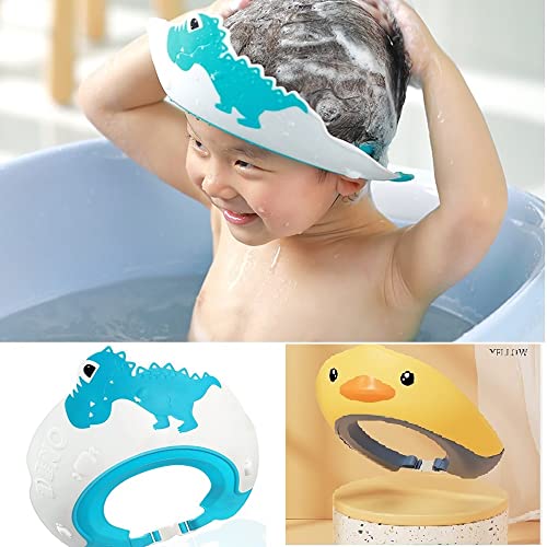 2 Опаковки Силиконова шапка за душ за деца, Мека Регулируема капачка с корона за къпане, безопасна за измиване на косата, Предпазва