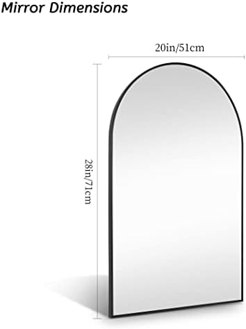 Арочное огледало COFENY, 20 x 28, черното огледало за баня в метална рамка, стенни огледала, интериор, съвременно