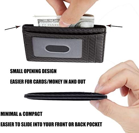 Тънък портфейл Chelmon RFID С Преден Джоб, Изчистен Тънък Защитен Титуляр за кредитни карти