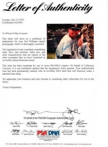 Тед Уилямс Подписа Усмихнат 16x20 Psa Dna K23641 (d) на ред Сокс Green Diamond - Снимки на MLB с автограф