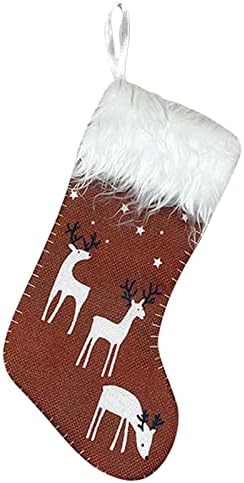 Коледни Чорапи, Големи Коледни Чорапи, Украса, Дядо коледа, Снежен човек, Отглеждане с Елени, Коледни Украси