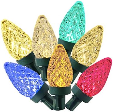 Празнична време на 50 led лампи, променящия се цвят от многоцветного до топло бяло C7 - 8 функции