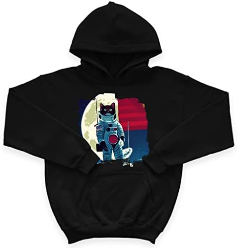 Детска hoody с качулка от порести руно USA - Детска hoody с качулка Astronaut Cat - Hoody с принтом за деца