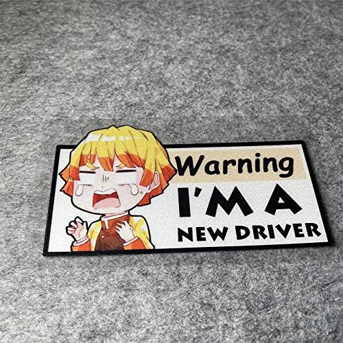 Horayten Етикети за полагане на автомобили Предупреждение Аз съм Нов шофьор за Demon Slayer Zenitsu Hashibira Inosuke Стикер