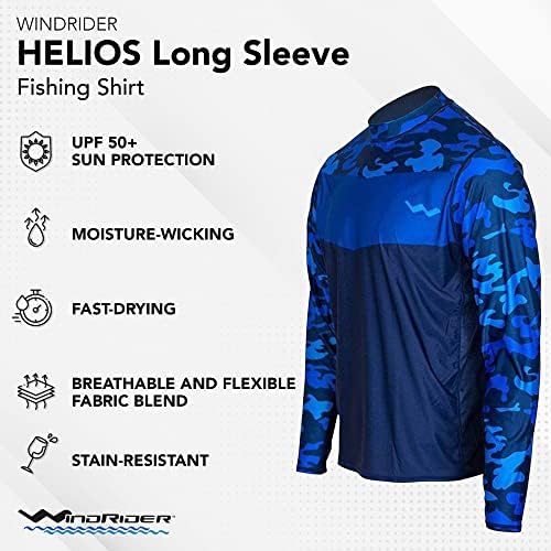 Мъжки ризи за риболов UPF50+ с дълъг ръкав - Вентилирани бока, Лек, Абсорбиращи влагата