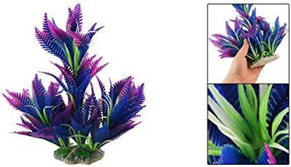 Градинско изкуствени пластмасови декоративно растение с дълги листа за аквариум, 9,8 инча, цветен