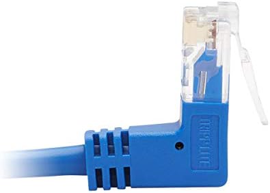 Ethernet кабел Трип Lite Up Angle Cat6, Gigabit Гласове Тънък Мрежов кабел UTP, синьо, 15 фута (N204-S15-BL-UP)
