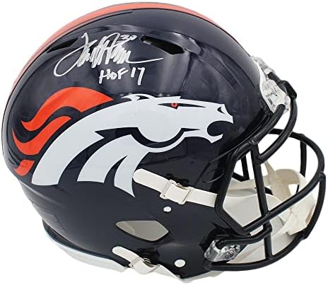 Терел Дейвис Подписа Истински каска NFL Denver Broncos Speed с надпис HOF 17 - Каски NFL с автограф Террелла Дейвис.