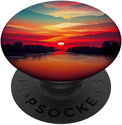 Цветни, Вдъхновяващи Залез, Оформена Под Уникално Дигитално Изкуство PopSockets PopGrip С възможност за подмяна