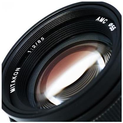 ZHONG YI OPTICS Обектив Mitakon Zhongyi 85mm f/2 за огледално-рефлексни фотоапарати Nikon F-Mount FX и DX с ръчно фокусиране