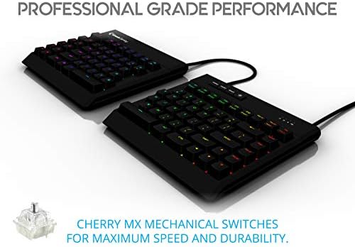 Механична клавиатура KINESIS Gaming Freestyle Edge RGB с отделяне | Превключватели Cherry MX Speed Silver |