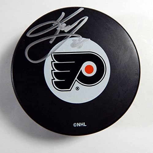 Кейт Първичната 56 Подписа хокей шайба Филаделфия Флайърс NHL Auto JSA 92 - за Миене на НХЛ с автограф