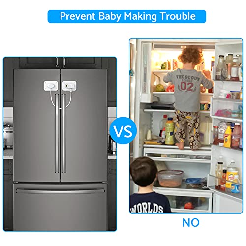 eSynic 2 елемента Заключване за хладилник Популярен Заключване за хладилник Брави за хладилници за възрастни Здрав