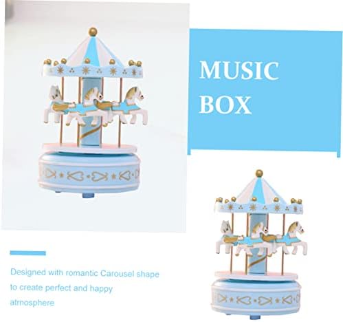 Toyvian Box Детски Подаръци Led Играчки, Украса за Торта Реколта Музикална Ковчег Ръчно Музикална Ковчег Музикална
