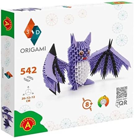 3D оригами 501830 - 3D Оригами на Прилеп - Красива 3D хартиена скулптура с запатентованными компоненти и лесно разбираеми