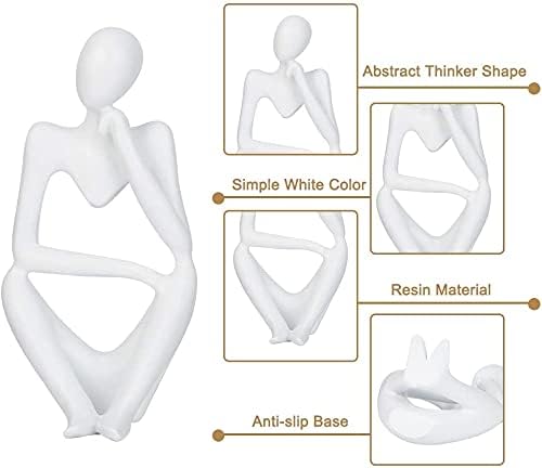 3 БР. - Мини 3 L x 2.5 W x 5,2H Интериор в стил Абстрактна скулптура в стил Мислител (Бял), Колекционерски Фигурки