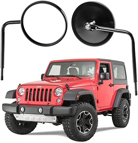 Странични огледала TACTIK Adventure с кръгла глава - Страничните огледала на панти с кориците врати - Подходящи за Jeep Wrangler