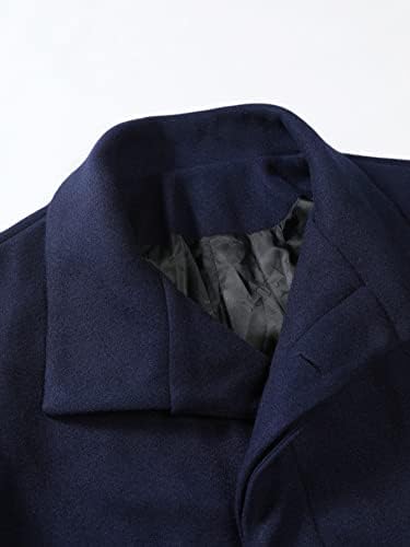 Якета POKENE за мъже, Якета за мъже, 1 бр., обикновена якета палта за мъже (Цвят: тъмно синьо Размер: Голям)