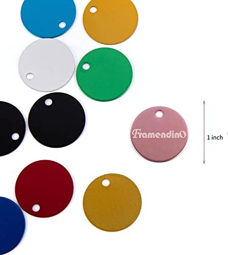 Framendino, 20 Опаковки за Идентификация на Домашни Любимци, Цветни Празна Кръгла Двустранно виси Етикет за Идентификация