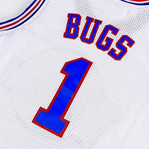 Младежки Баскетболни Потници Bugs 1 / Lola 10 Бъни Jersey for Kids Джърси от космически филм Спортни Потници за момчета