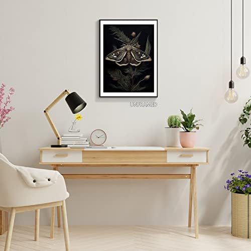 Винтажное Насекомо Молец Естетически Плакат за Стая Гоблинкор Пеперуда Платно Стенно Изкуство Ботаническата Цветен