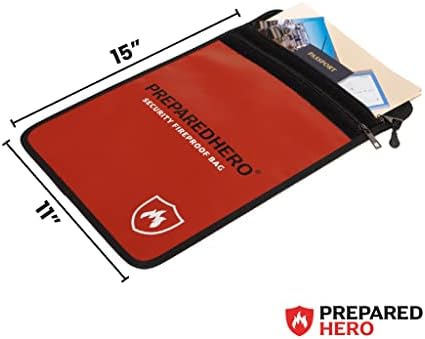 Огнеупорна чанта Prepared Hero - 4 опаковки. Пожароустойчива чанта за документи за безопасно съхранение на ценни вещи
