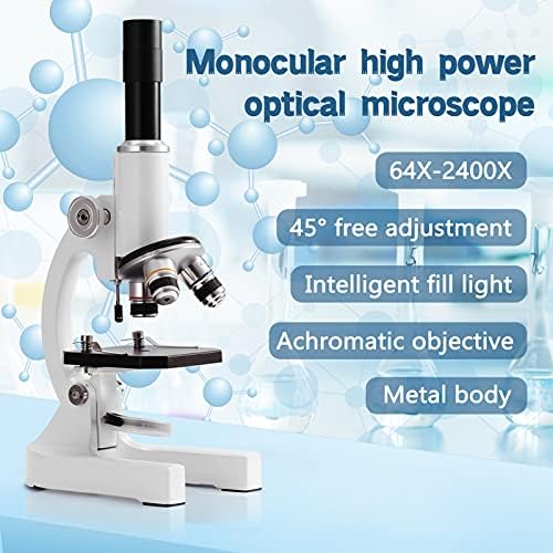 Оптичен Микроскоп ZYZMH 64X-2400X Монокуляр За Децата от Началното училище Научен Експериментален Биологичен