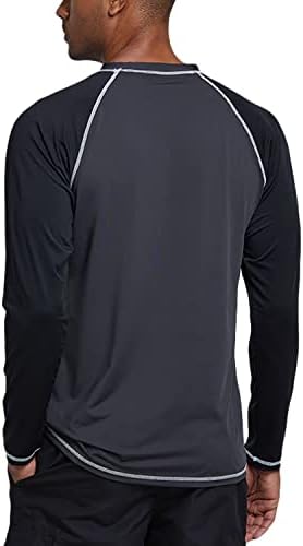 Мъжки Плувни Ризи с дълъг Ръкав Rashguard UPF 50 + UV Солнцезащитная Риза За Спортни Тренировки, Джогинг, Пешеходен