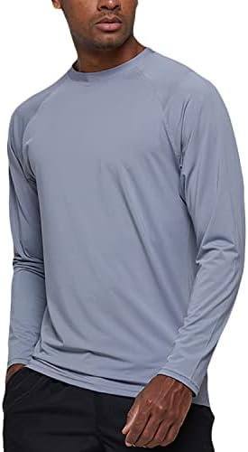Мъжки Плувни Ризи с дълъг Ръкав Rashguard UPF 50 + UV Солнцезащитная Риза За Спортни Тренировки, Джогинг, Пешеходен