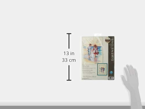 Комплект за бродерия на кръстат бод Dimensions Хванати за ръце, 14 грама на слонова кост Aida, 9 x 12