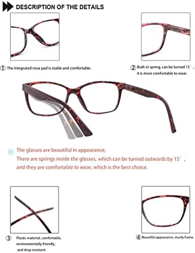 Дамски очила за четене OLOMEE, големи квадратни очила за четене, леки стилни очила за читеров, черепаховая широки