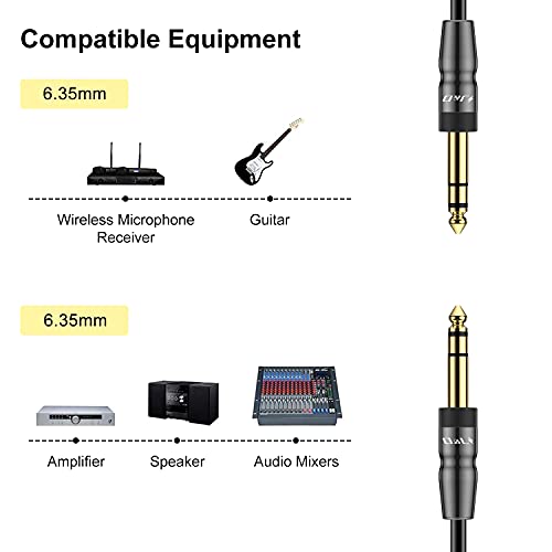 Инструментален кабел J & D 1/4 инча TRS, Позлатени Мед корпус 6,35 мм 1/4 инча TRS Plug - 6,35 мм 1/4 инча TRS Включете