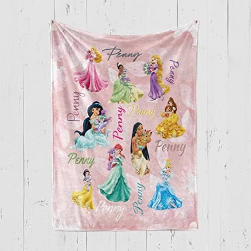 Персонални Бебешки Одеала Angeline Kids, Произведени в САЩ, Розов Детско Одеало Принцеса с име, Детско Одеало на поръчка, Подарък