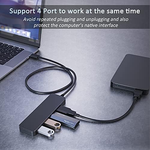 Хъб USB 3.0, 4-Портов USB Хъб VIENON, USB Сплитер, USB-Удължител за компютър, Xbox, флаш-памет, твърд диск, Конзоли,
